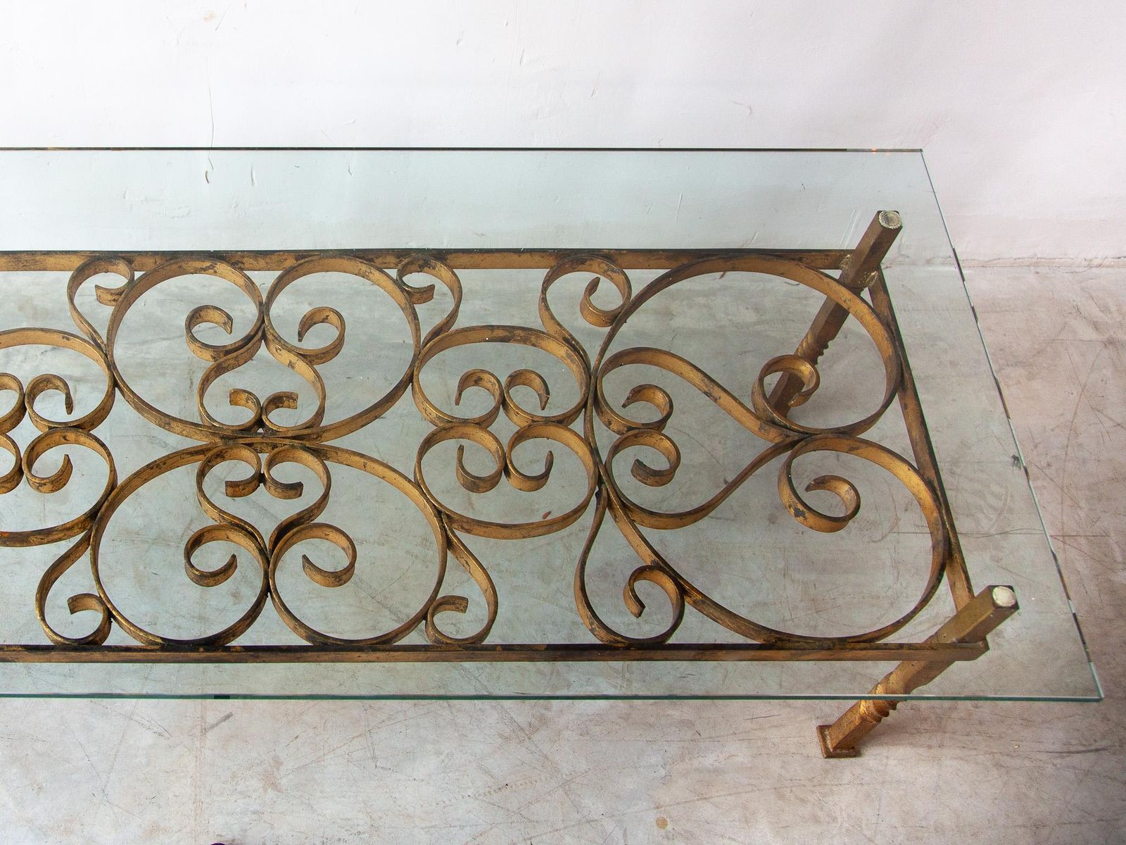 Large Wrought Iron Coffee Table In The Manner Of Gilbert Poillerat, France, 1950s photo Furniture