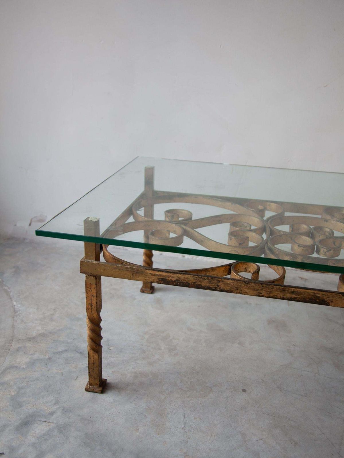 Large Wrought Iron Coffee Table In The Manner Of Gilbert Poillerat, France, 1950s photo buy