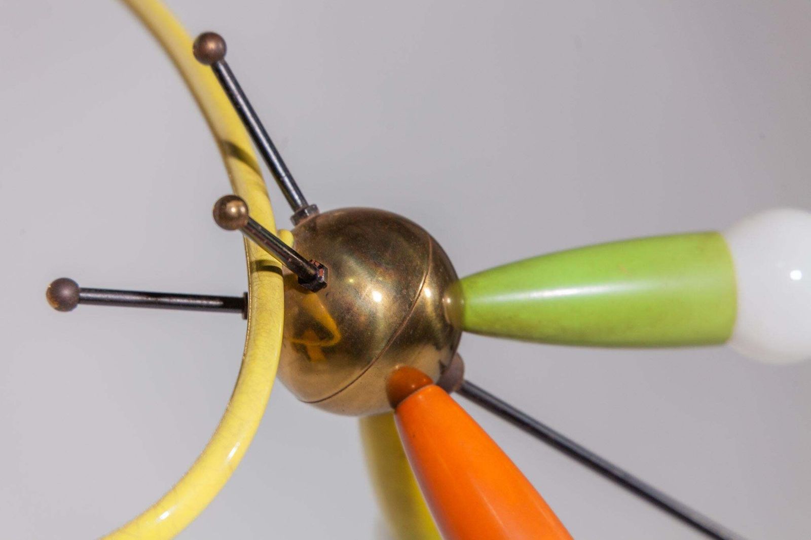 photo buy Space Age Fifties Brass Multicolored Chandelier Style Angelo Lelli, 1959