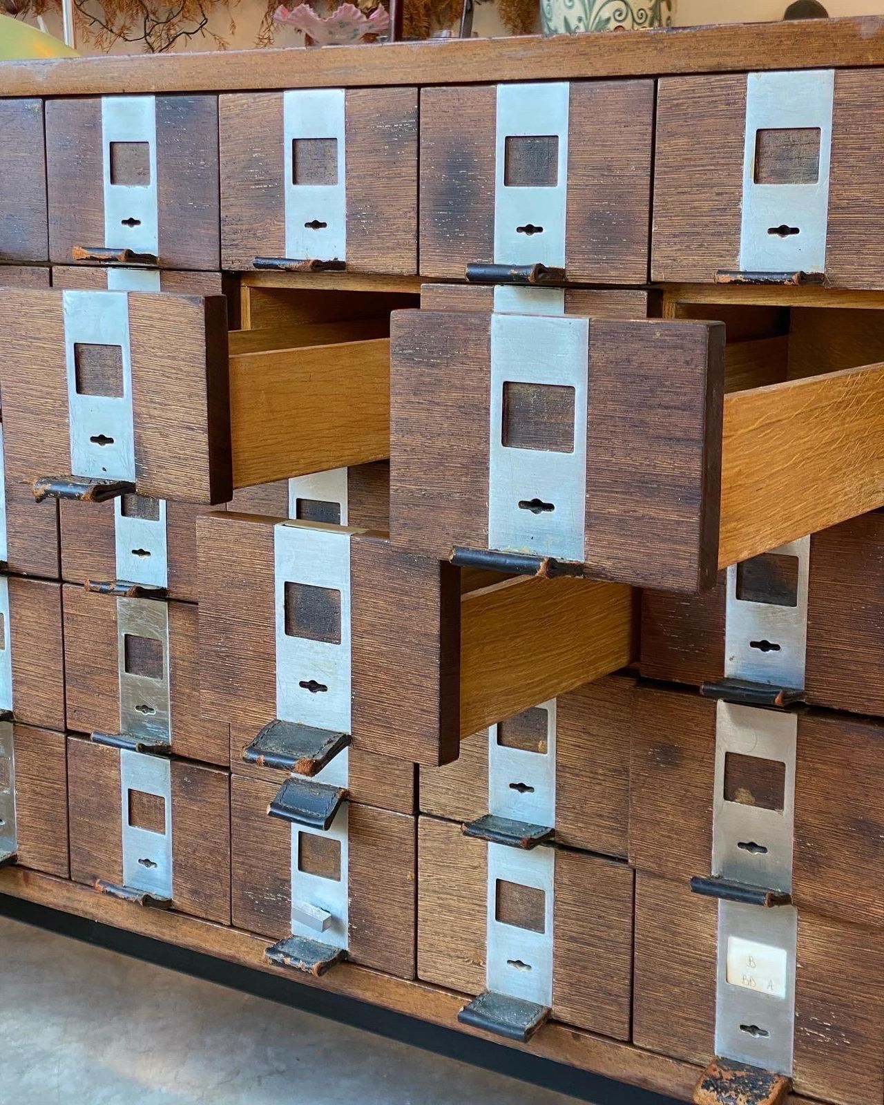 photo furniture Large Fifty Drawers Shop Counter, Display Sideboard 1958 De Coene, Belgium