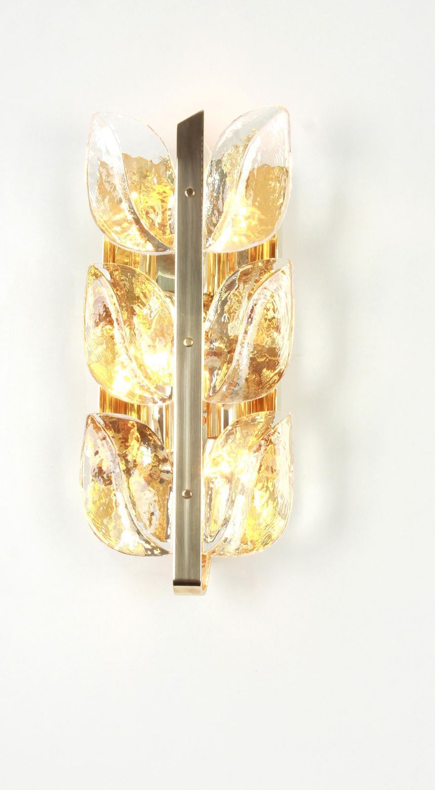 1 Of 6 Stunning Large Kalmar Murano Sconce Wall Lights, Florida, 1970s photo vinterior