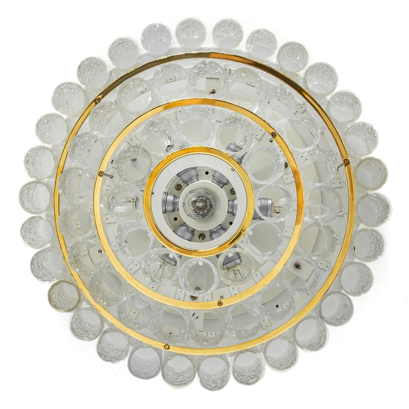 1 Of 2 Stunning Murano Ice Glass Tubes Chandelier By Doria, Germany, 1960s photo furniture