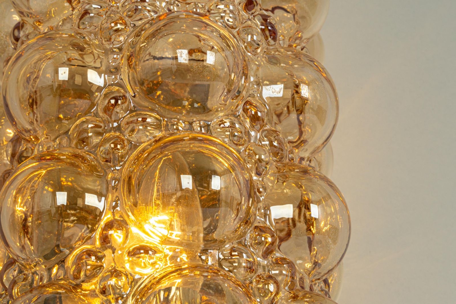 Pair Of Amber Bubble Glass Sconces By Helena Tynell, Limburg, Germany photo Lighting
