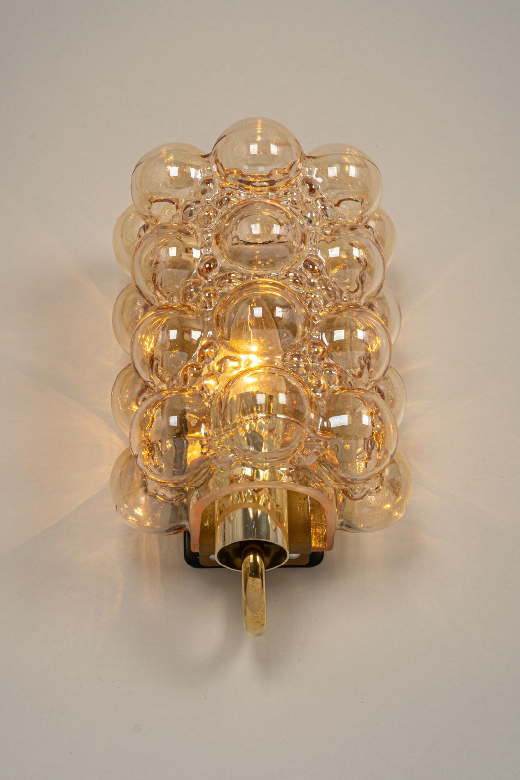 Pair Of Amber Bubble Glass Sconces By Helena Tynell, Limburg, Germany photo 1269.0