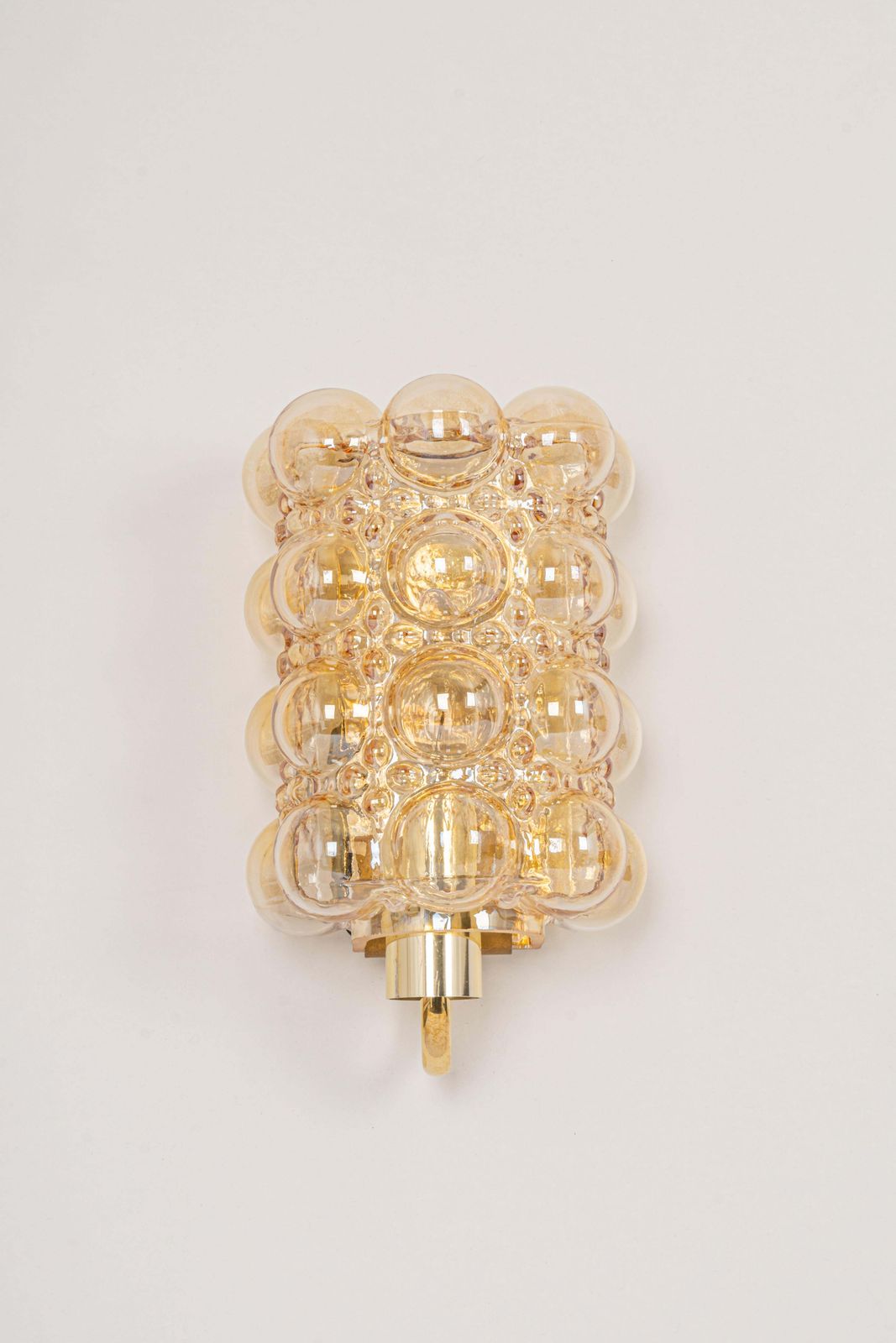 Pair Of Amber Bubble Glass Sconces By Helena Tynell, Limburg, Germany photo vintage