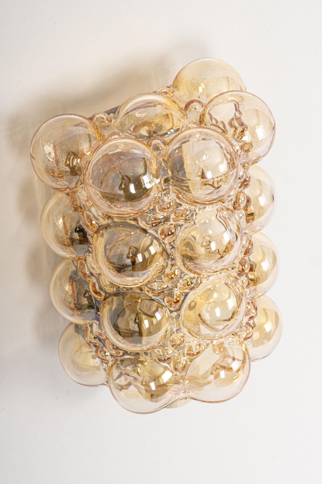photo vinterior Pair Of Amber Bubble Glass Sconces By Helena Tynell, Limburg, Germany