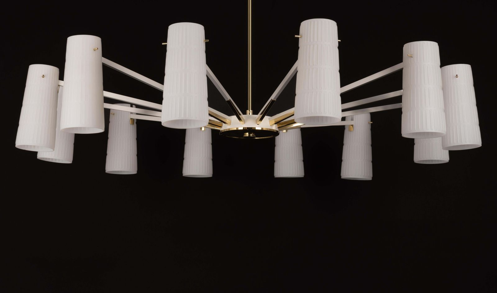 photo buy Extra Large Glass Sunburst Chandelier, Stilnovo Style, 1950s
