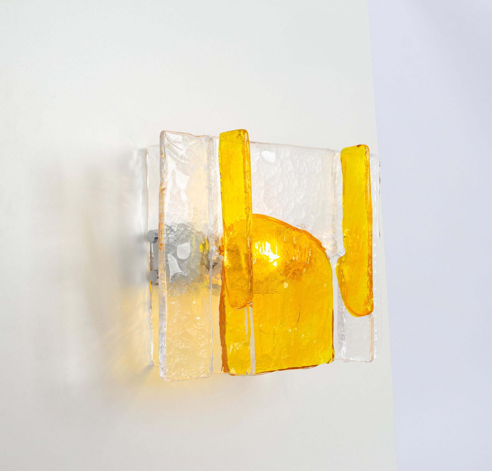 Set Of 2 Murano Glass Sconces Wall Lights By Mazzega, Italy, Circa 1970s photo 1372.0