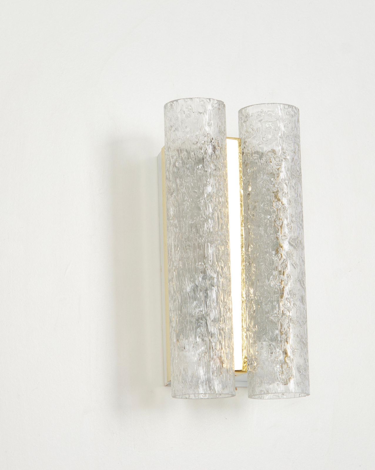 1 Of 7  Brass Or Ice Glass Wall Sconces By Doria, Germany, 1960s photo for sale