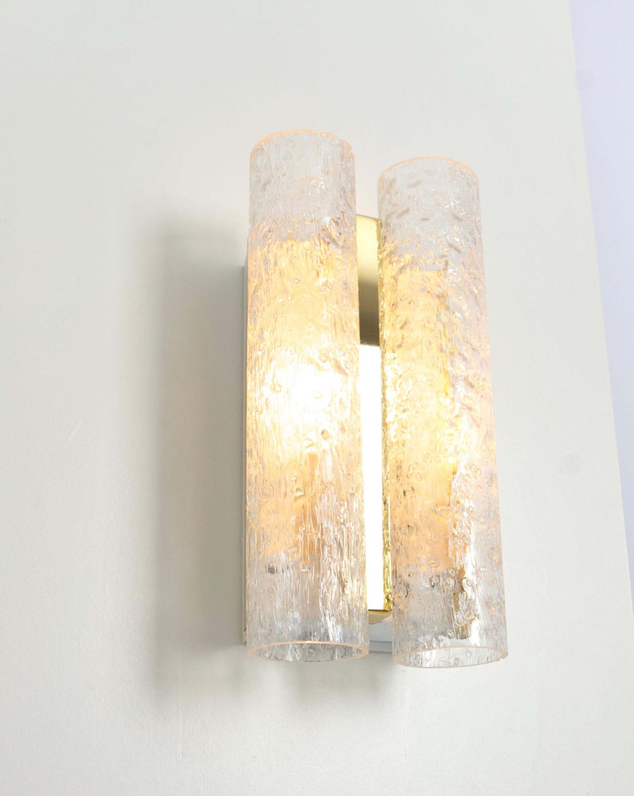 1 Of 7  Brass Or Ice Glass Wall Sconces By Doria, Germany, 1960s photo vinterior