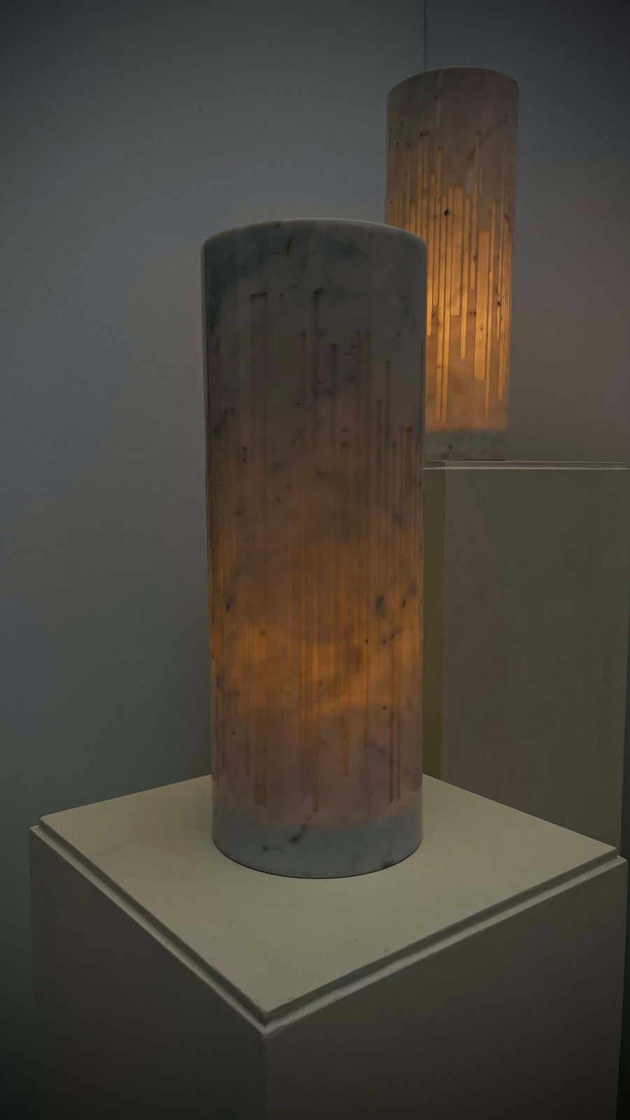 Giancarlo Patuzzi For Gruppo Np2   Pair Of Table Lamp "Cilindro Luminoso" photo for sale