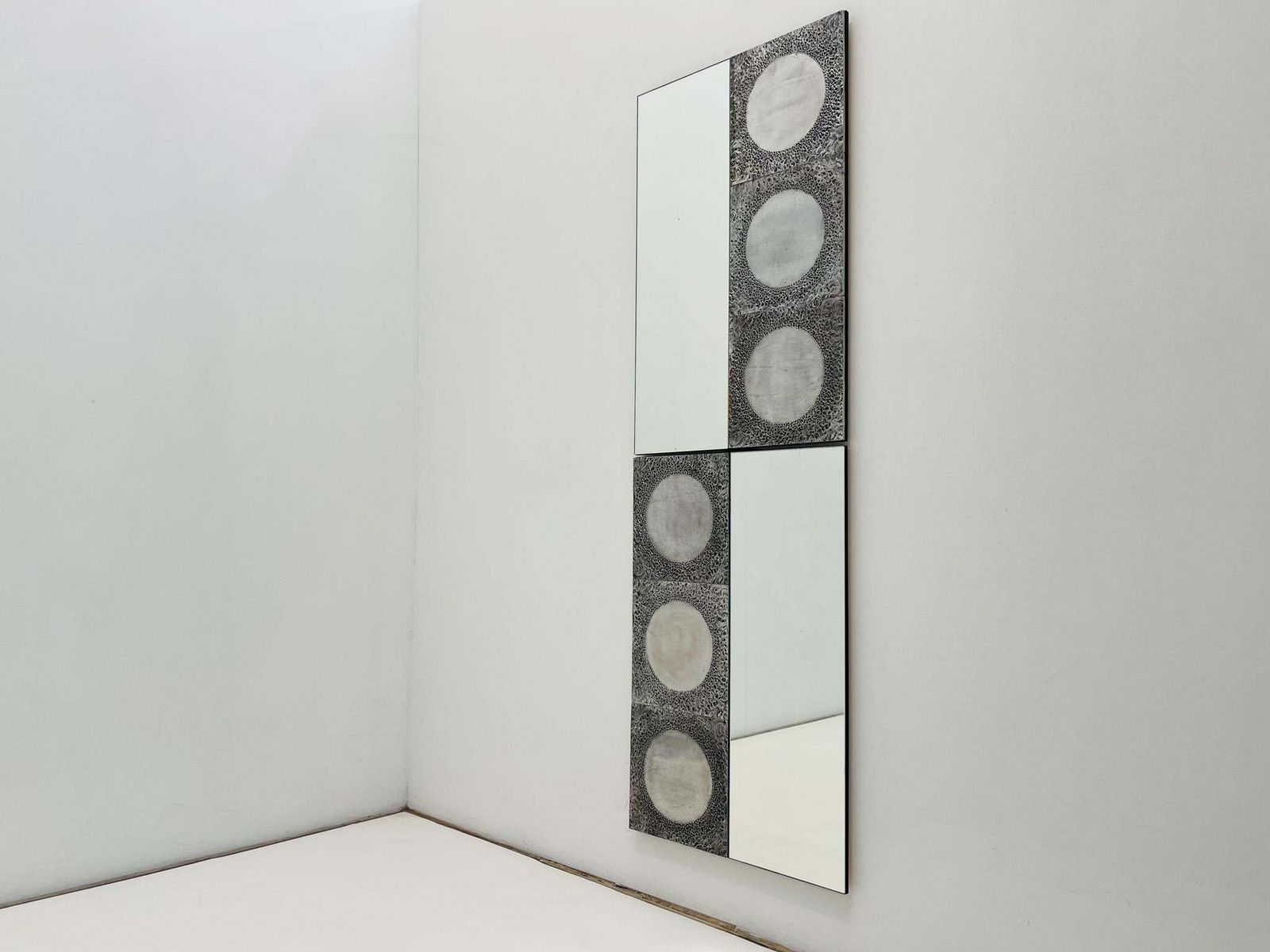 A Pair Of Cast Aluminium Mirror By Garinei Bia photo for sale
