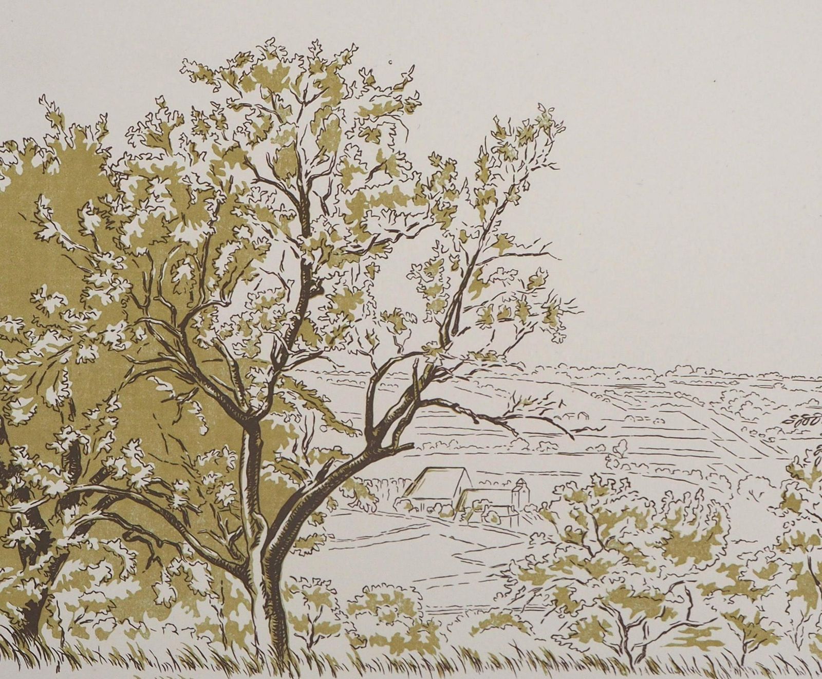 Camille Beltrandpeaceful Landscape In Normandy   Original Wooodcut, Handsigned & Numbered1924 photo 154.0