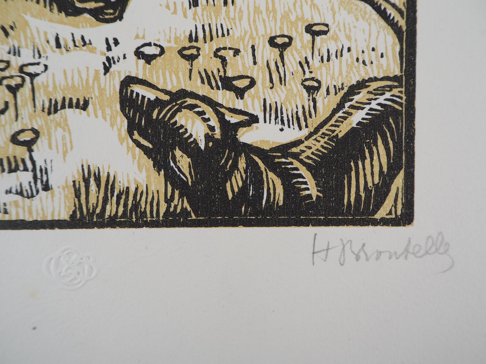 Honoré Broutellethe Untamed Bull   Original Woodcut, Handsigned1922 photo furniture
