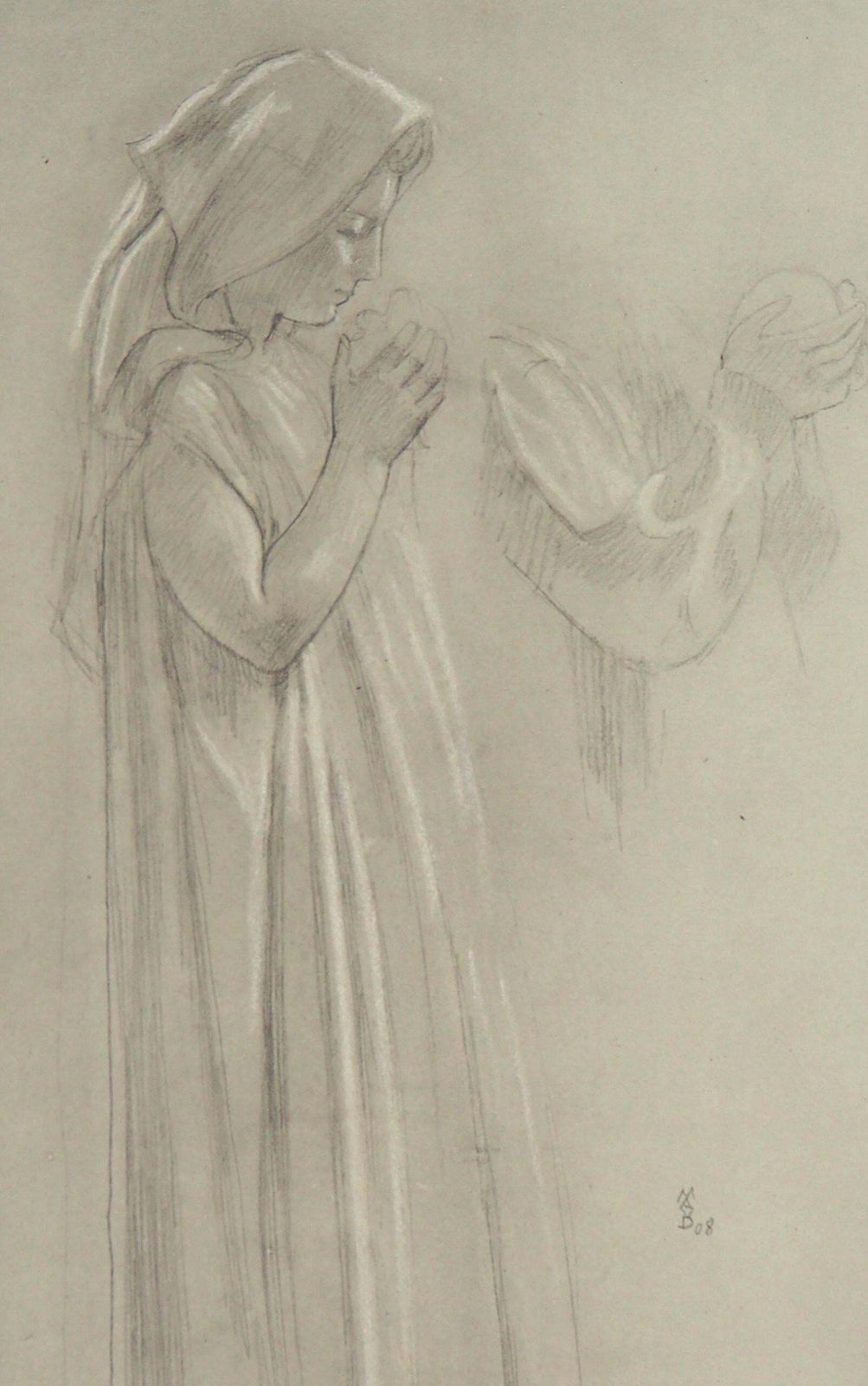 Maurice Denisstudy Of A Praying Woman   Lithograph Signed1918 photo Art