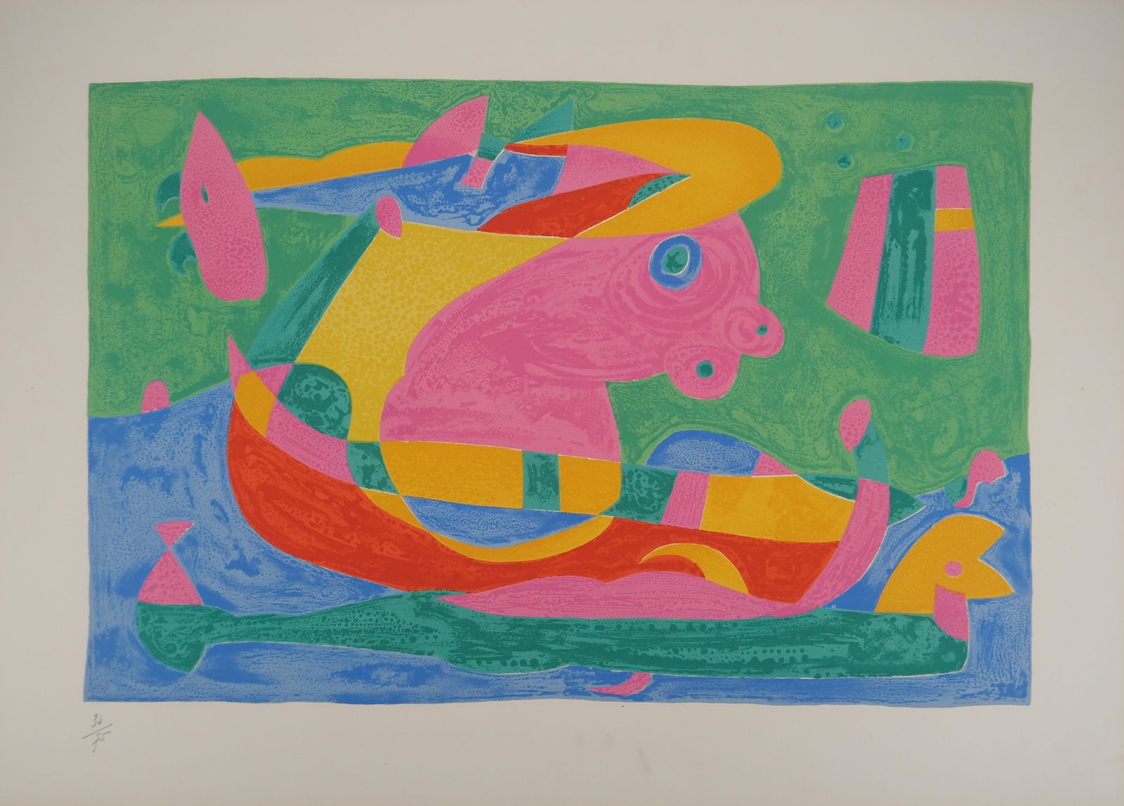 Joan Miróthe Surrealist Boat, King Ubu   Original Lithograph (Mourlot #429)1966 photo furniture