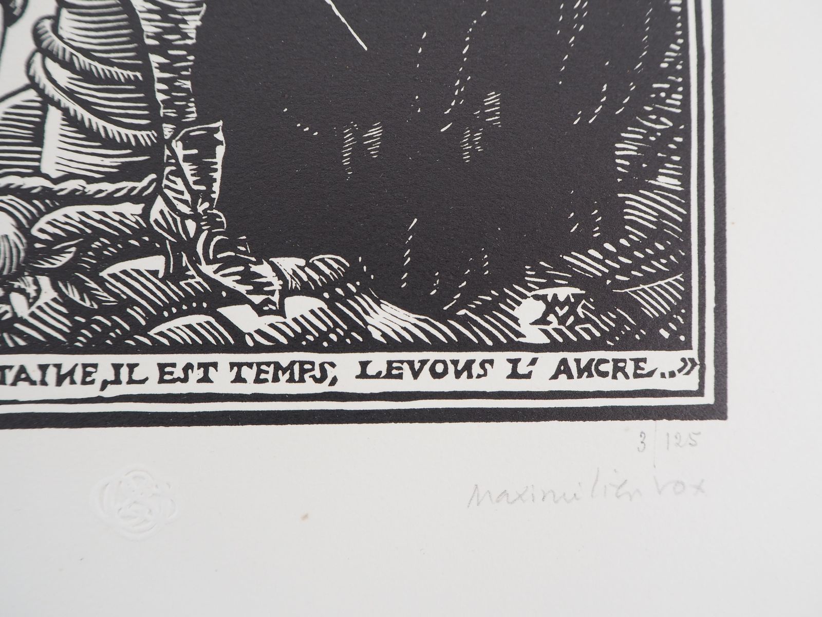 Maximilien Voxvanity : Death, My Old Captain   Original Wooodcut, Handsigned & Numbered1921 photo 189.0