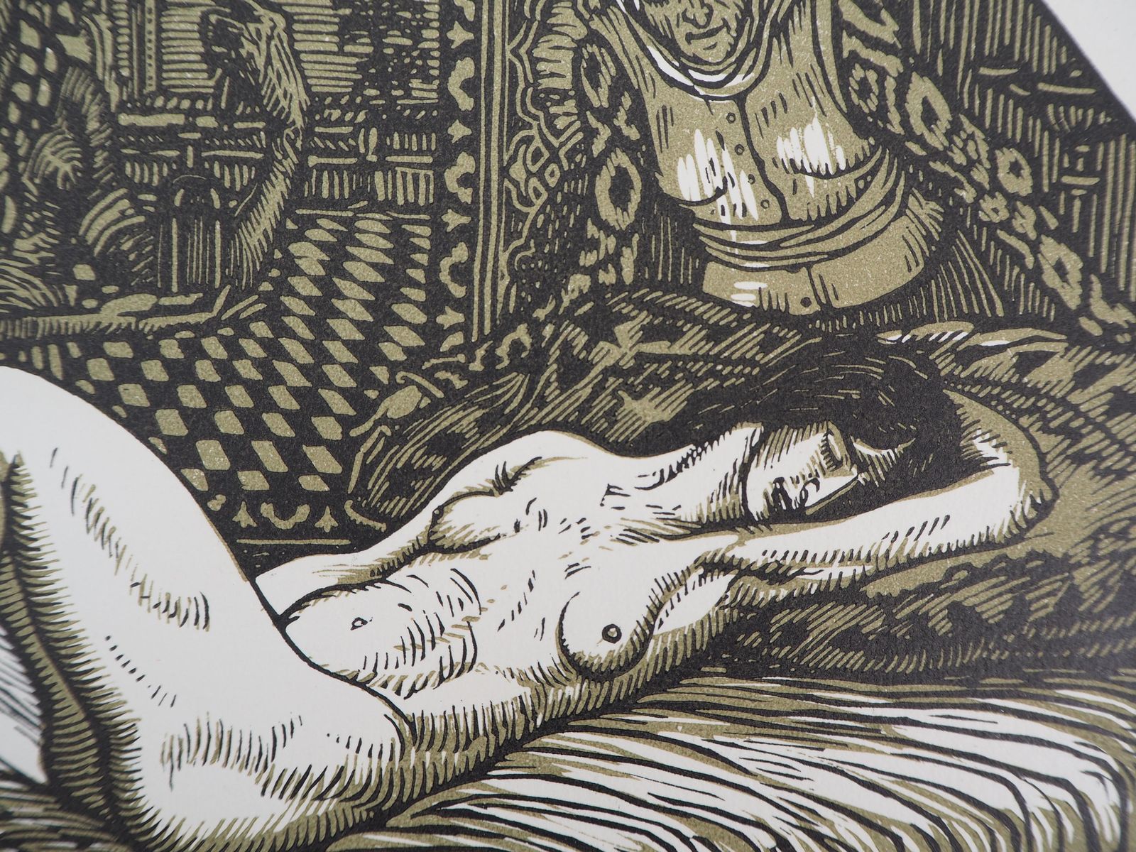 Louis Jou Mythology : Danae Sleeping   Original Wooodcut, Handsigned & Numbered1921 photo Art