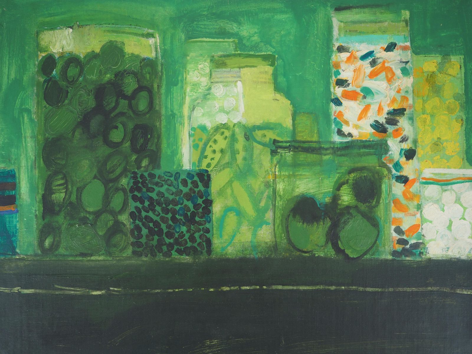 Albert Zavarofauvist Still Life : The Candy Shop   Original Oil On Canvas, Signed1967 photo furniture