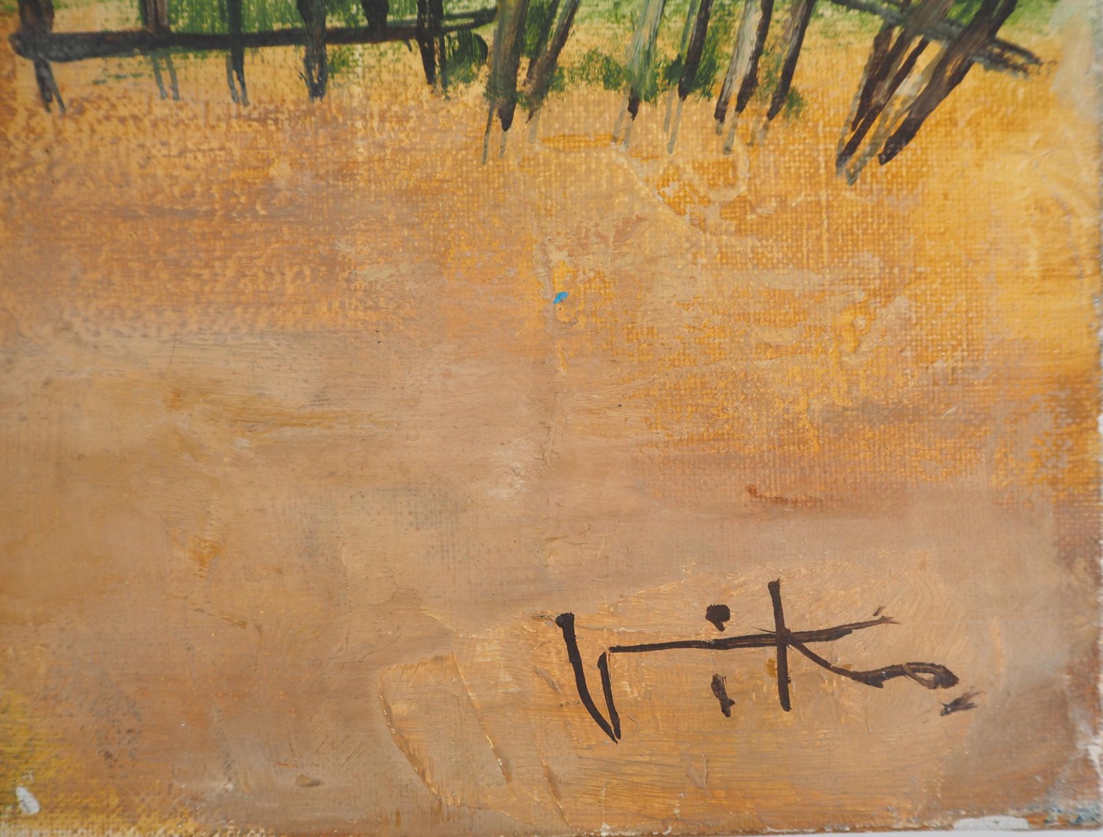 Victor Vikocountryside : The Old House   Original Oil On Canvas, Handsigned photo vintage