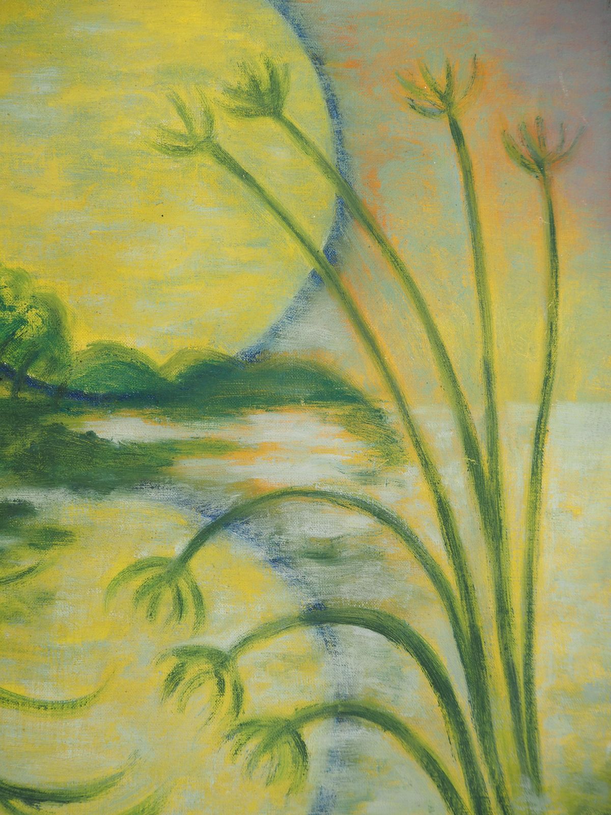 Meyer Lazarisrael : Sunset On The Lake Of Galilee   Original Oil On Canvas, Handsigned1968 photo buy