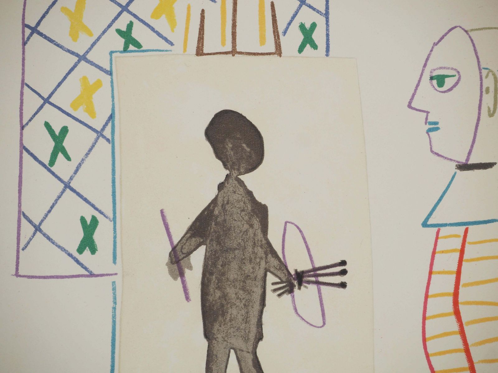 Pablo Picassothe Costumed Artist And His Model   Original Lithograph (Mourlot)1954 photo Art