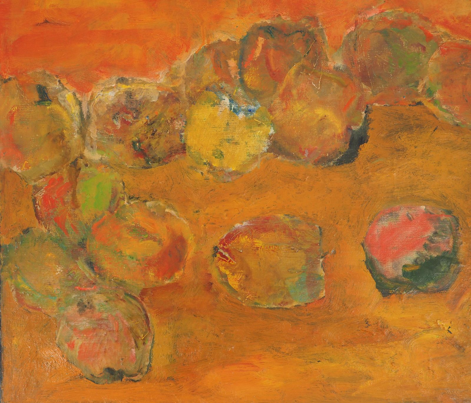 Pierre Garcia Fonstribute To Cezanne : 14 Apples   Original Oil On Canvas, Signed1964 photo buy