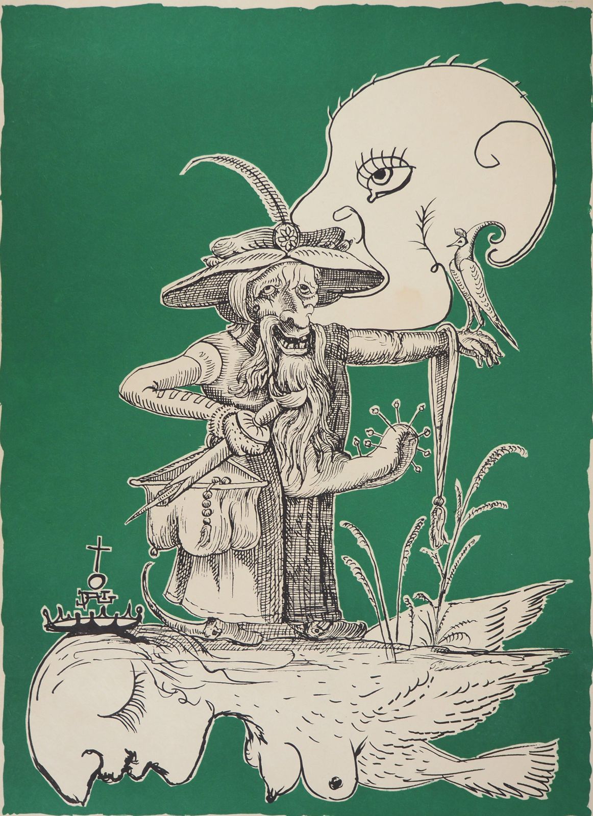 Salvador Dalí­Pantagruel : The Old Wizard   Original Handsigned Lithograph (Field 73 7a)1973 photo for sale