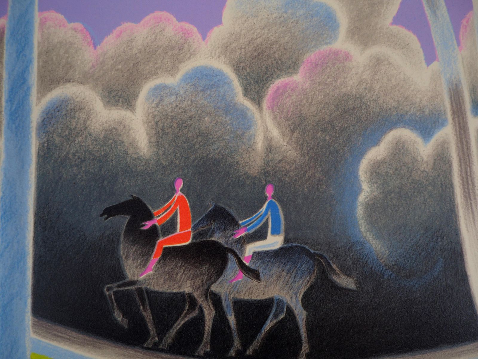 Albert Zavarotribute To Brasilier : Horse Riding In The Forest   Original Lithograph, Signed photo Art