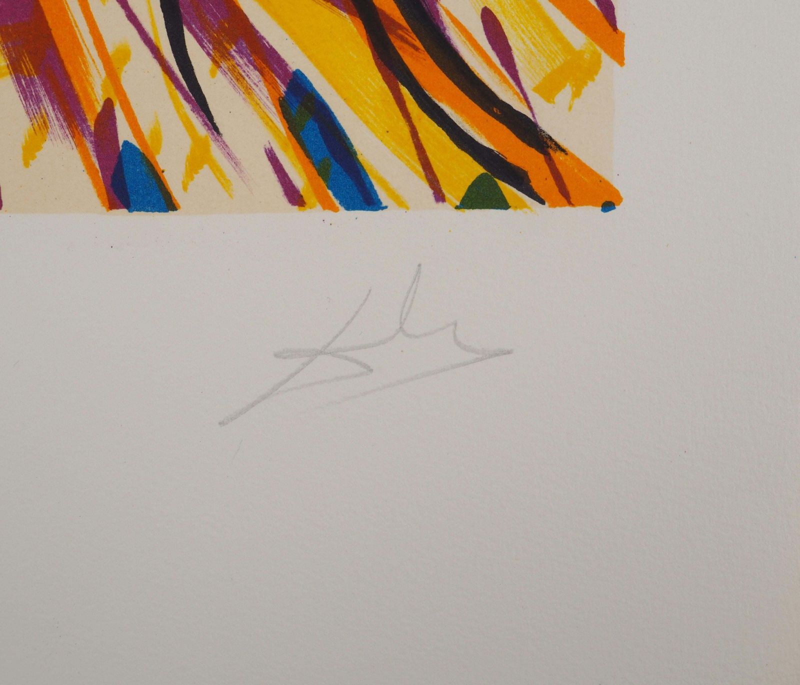 Salvador Dalí­The Vitraux : The Sun   Original Lithograph Handsigned (Field #74 5p)1973 photo furniture
