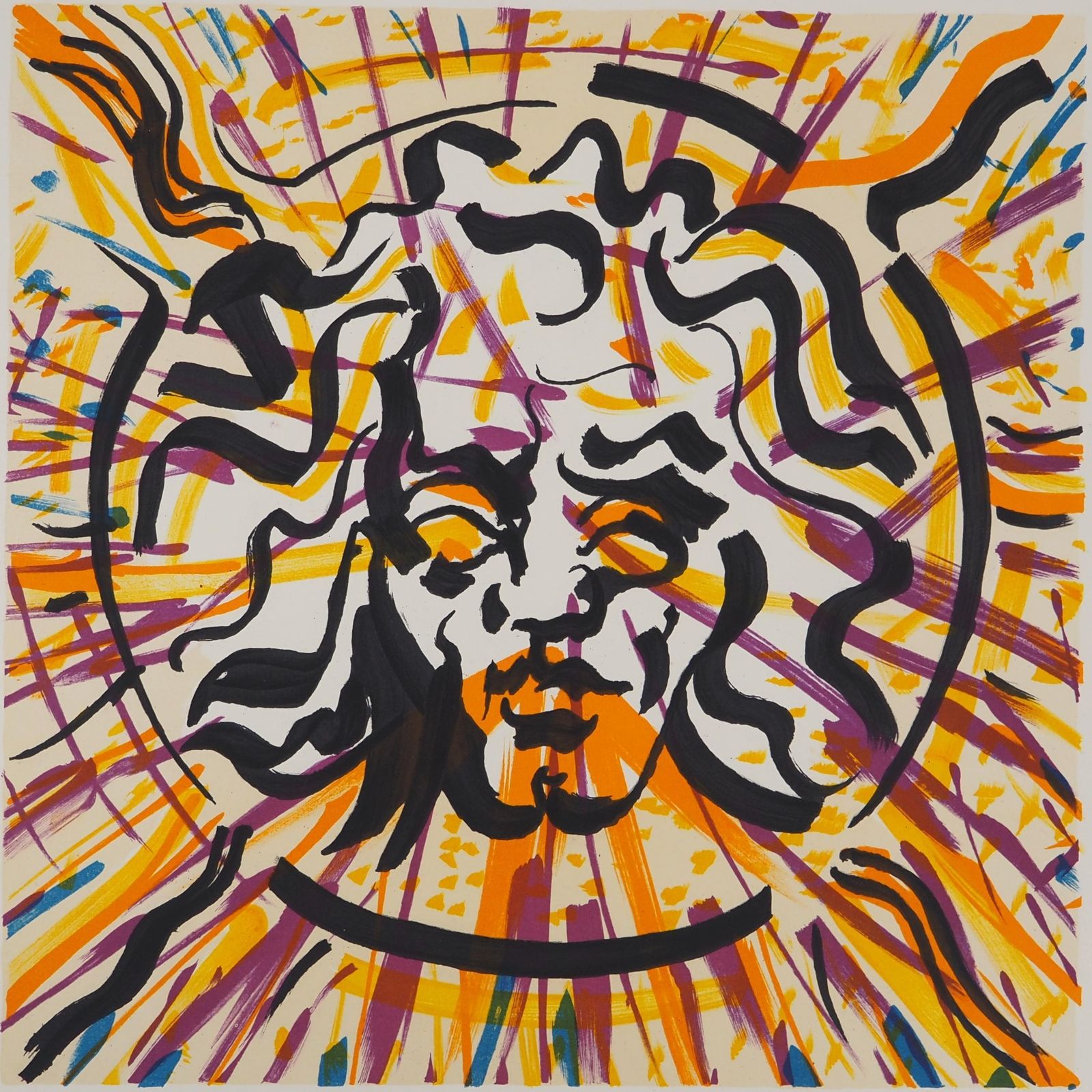 Salvador Dalí­The Vitraux : The Sun   Original Lithograph Handsigned (Field #74 5p)1973 photo vinterior