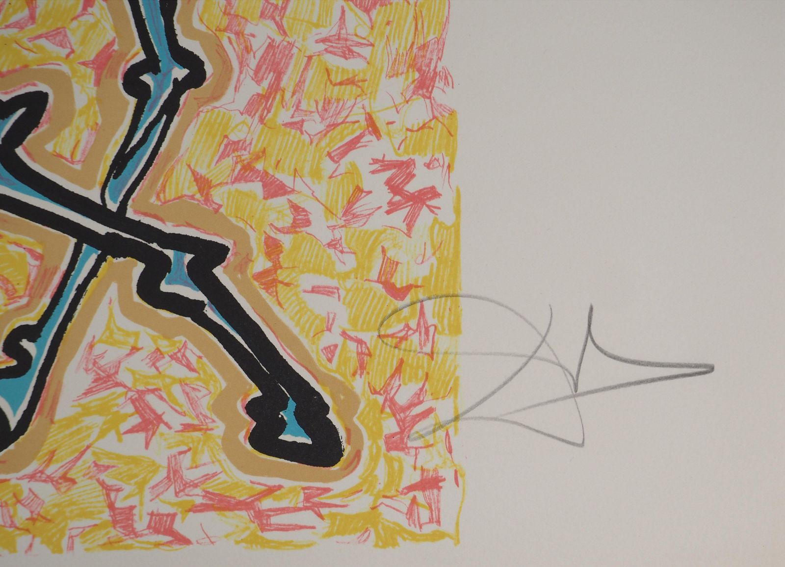 Salvador Dalí­The Vitraux : Giraffe Afire   Original Lithograph Handsigned1973 photo furniture