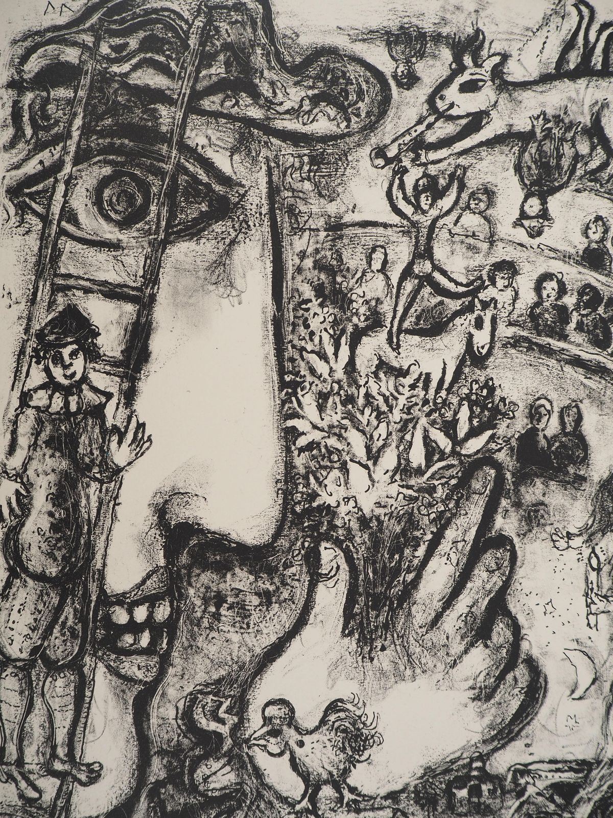 Marc Chagallthe Circus : Clowns And Acrobats   Original Lithograph (Mourlot #503)1967 photo furniture