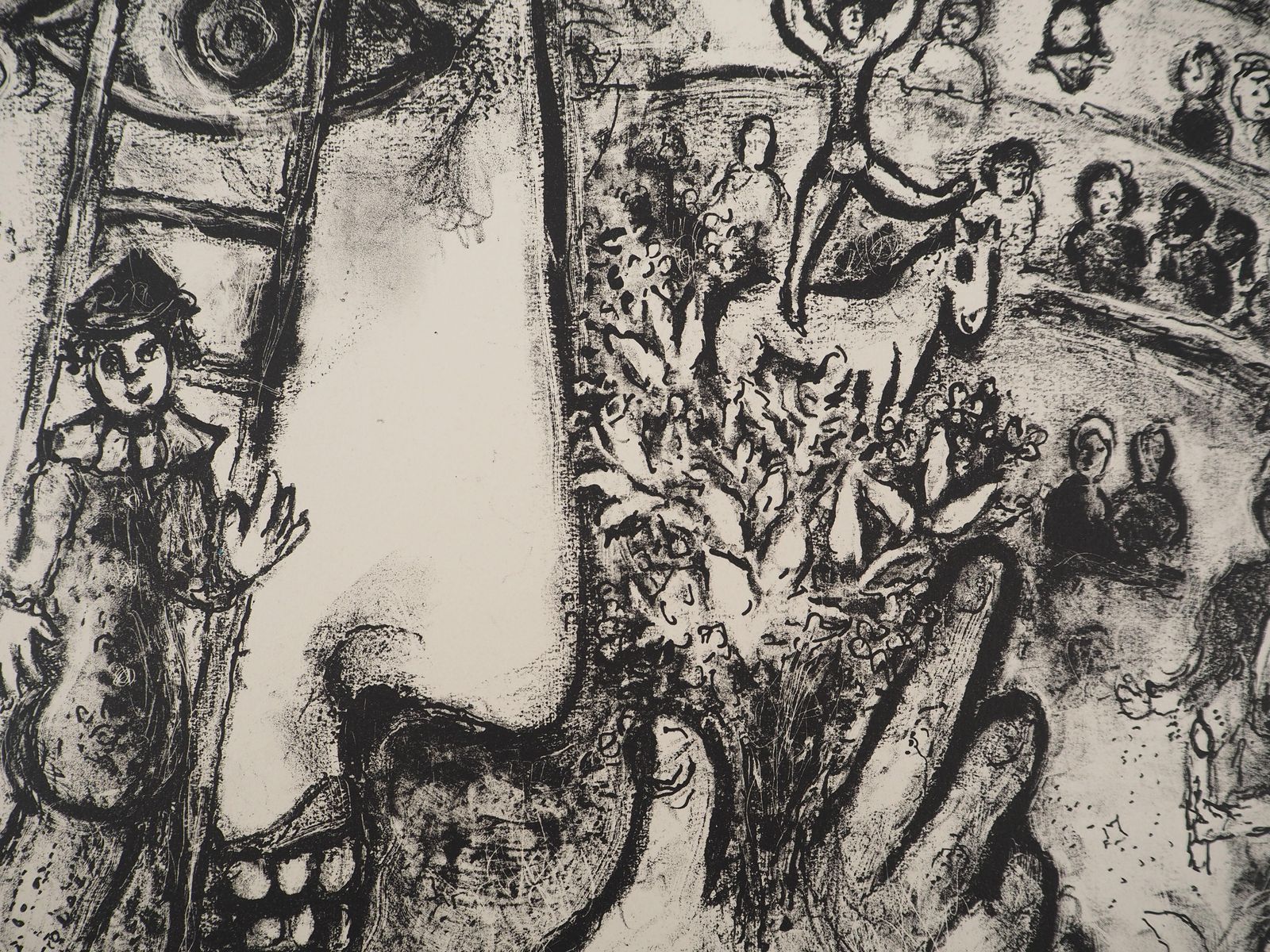 Marc Chagallthe Circus : Clowns And Acrobats   Original Lithograph (Mourlot #503)1967 photo Art