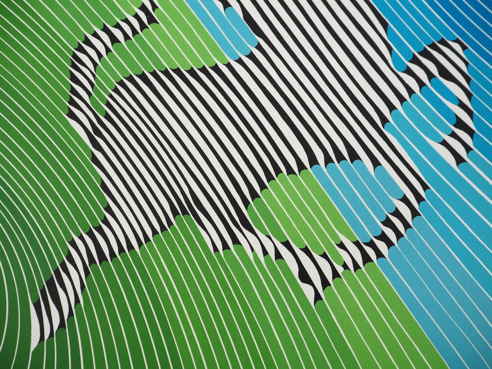 Victor Vasarelyjumping Zebra (Op Art)   Original Lithograph, Handsigned (Benavides #985)1984 photo vintage