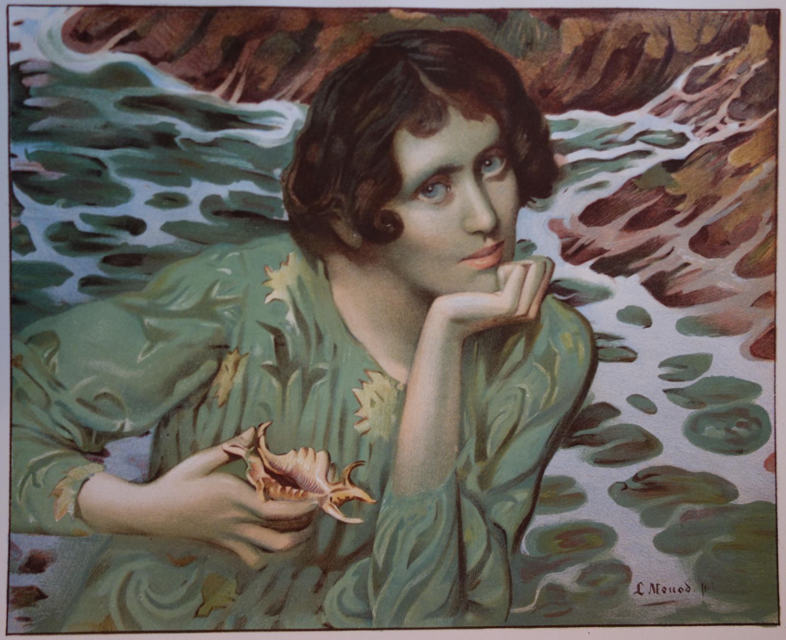 Lucien Hector Monodsymbolism : Spirit Of The Water   Original Lithograph 18991899