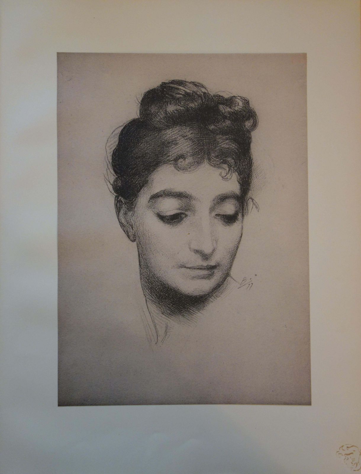 Félix Bracquemondlover, Portrait After A Poem Of Ronsard   Original Lithograph   18991899
