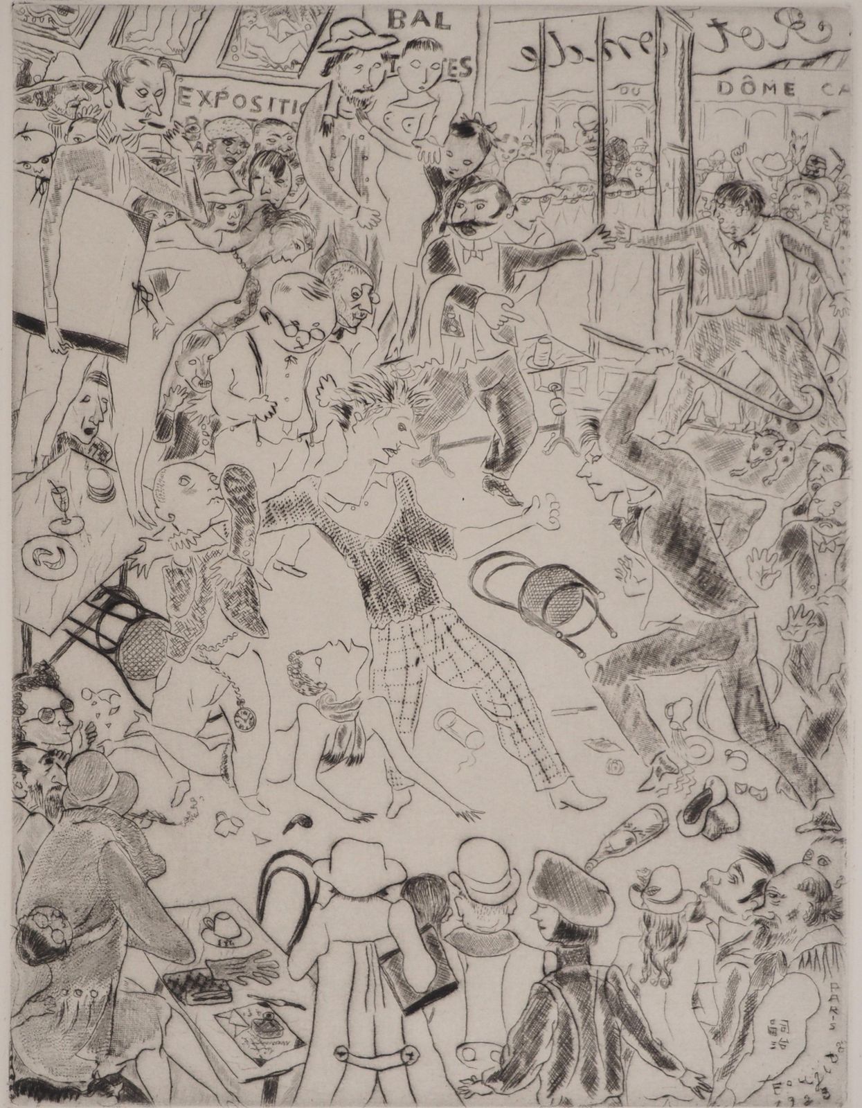 Kees Van Dongenparis : Parisian Club   Original Etching, 1927 (Juffermans #Je4)1927