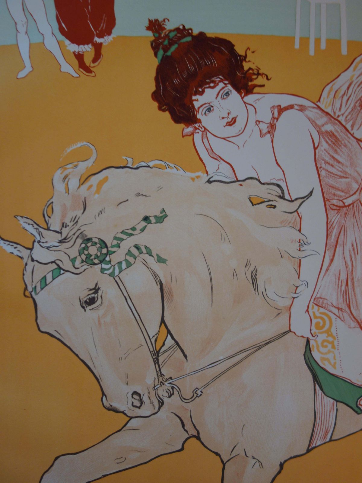 Richard Ranftart Nouveau : Circus : Horsewoman   Original Lithograph 18981897/98 photo vintage