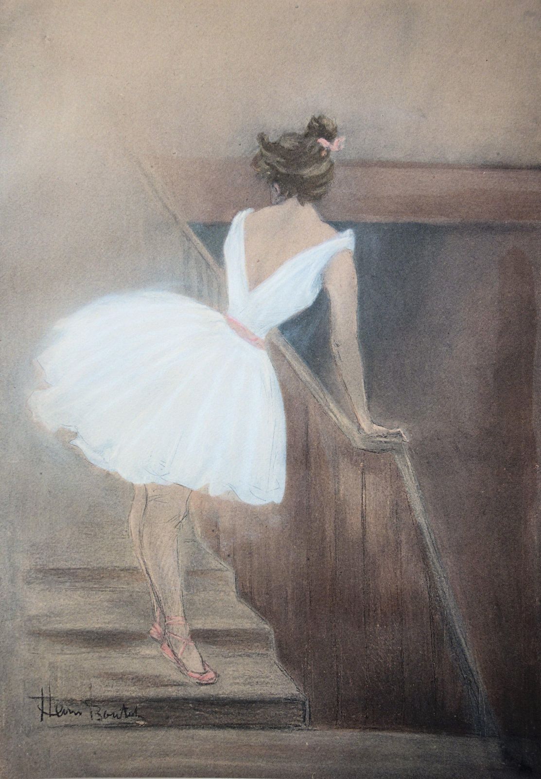 Henri Boutetparis Opera : Ballerina In The Stairs   Original Lithograph 18971897/98 photo 257.0