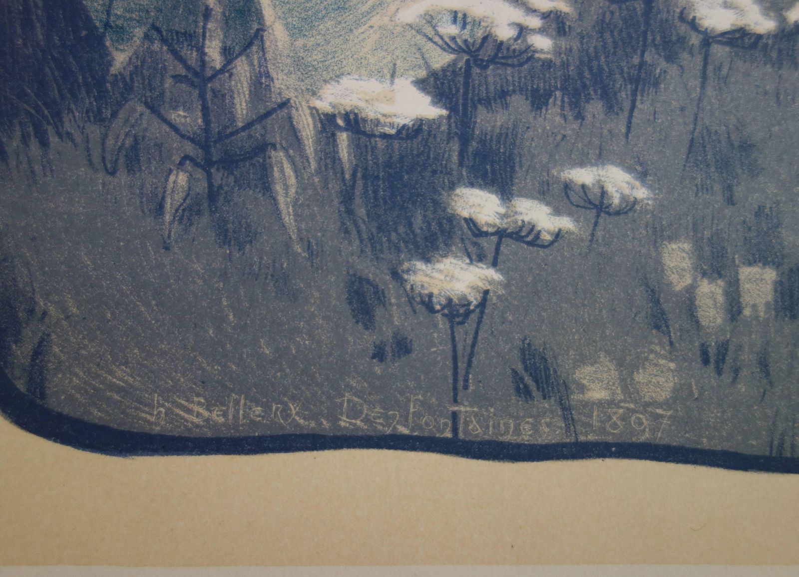 Henri Bellery Desfontainesenigma (Apparition In A Blue Dream)   Original Lithograph   18971897 photo furniture