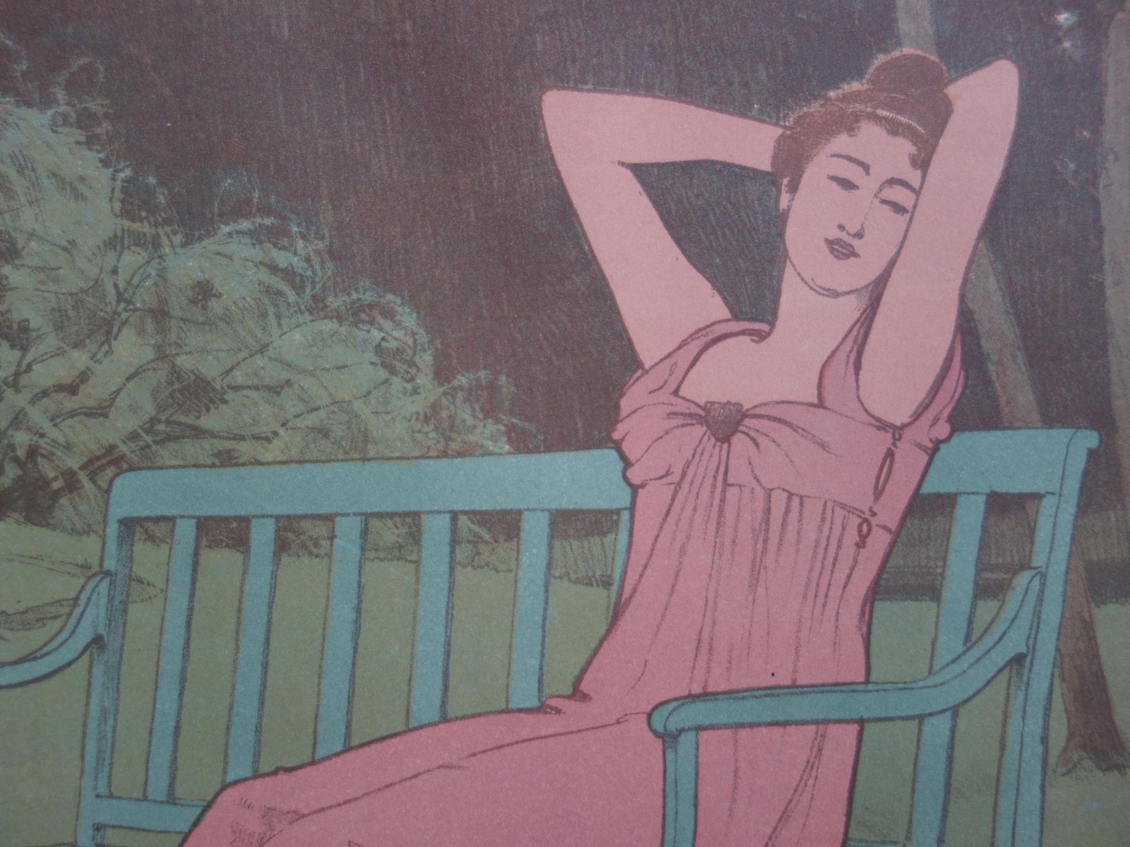 Maurice Réalier Dumasart Nouveau Woman In A Garden   Original Lithograph, 18971895 photo 206.0