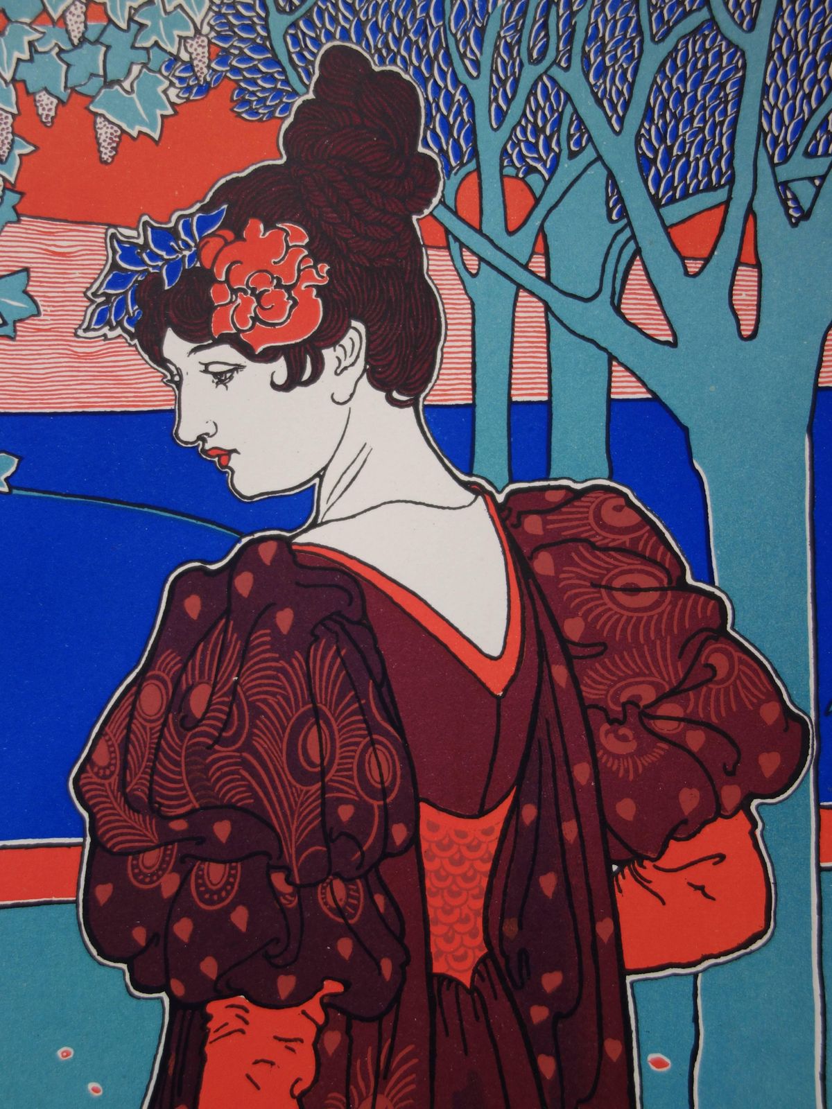 Louis Rheadla Femme Au Paon (Woman With A Peacock)   Original Lithograph (1897/98)1897/98 photo Art
