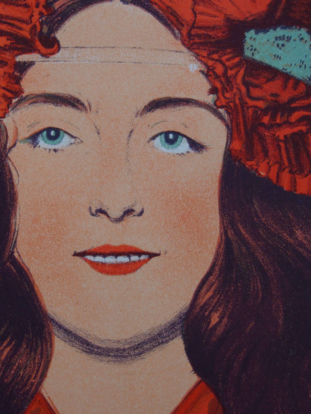 Gaston Darbouryoung Girl With Poppies   Original Lithograph (1897 1898)1897 photo Art