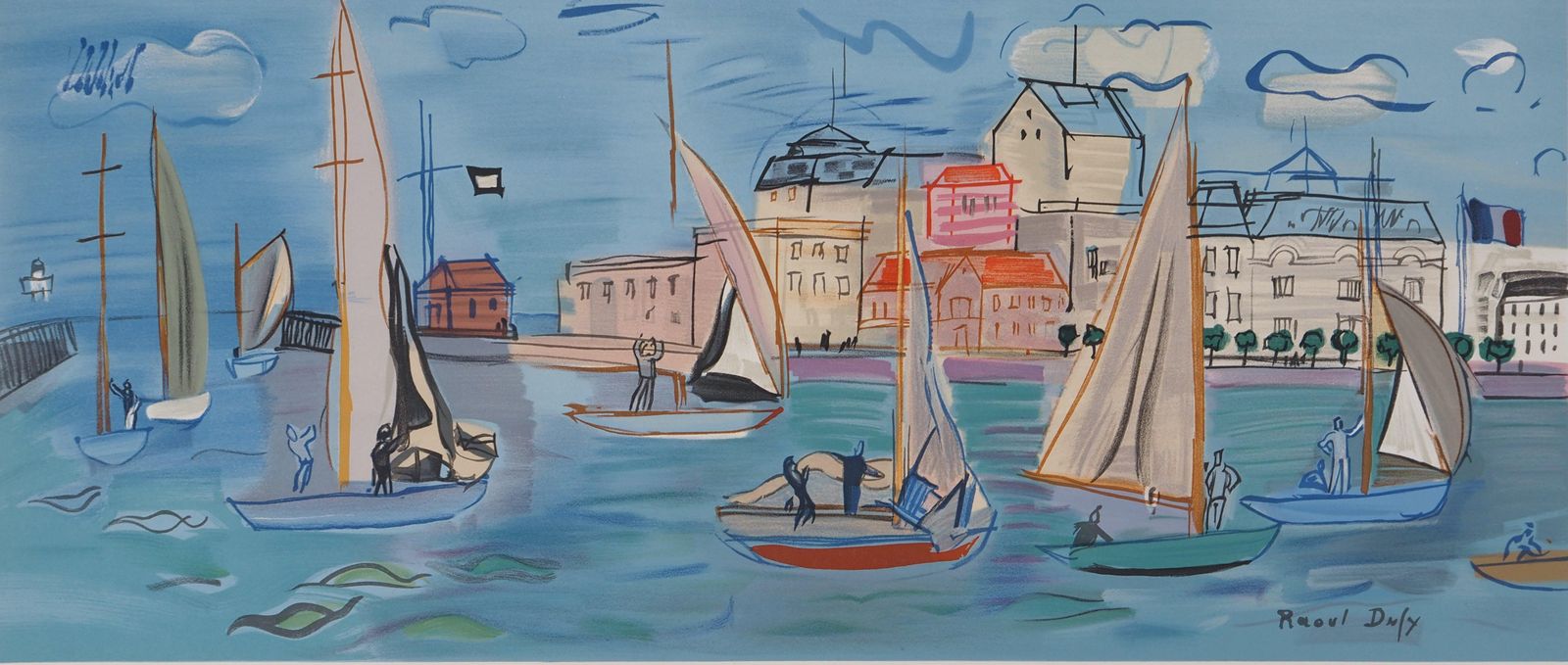 Raoul Dufysailboats   Lithograph   Printed Signature (Mourlot)1969 photo for sale