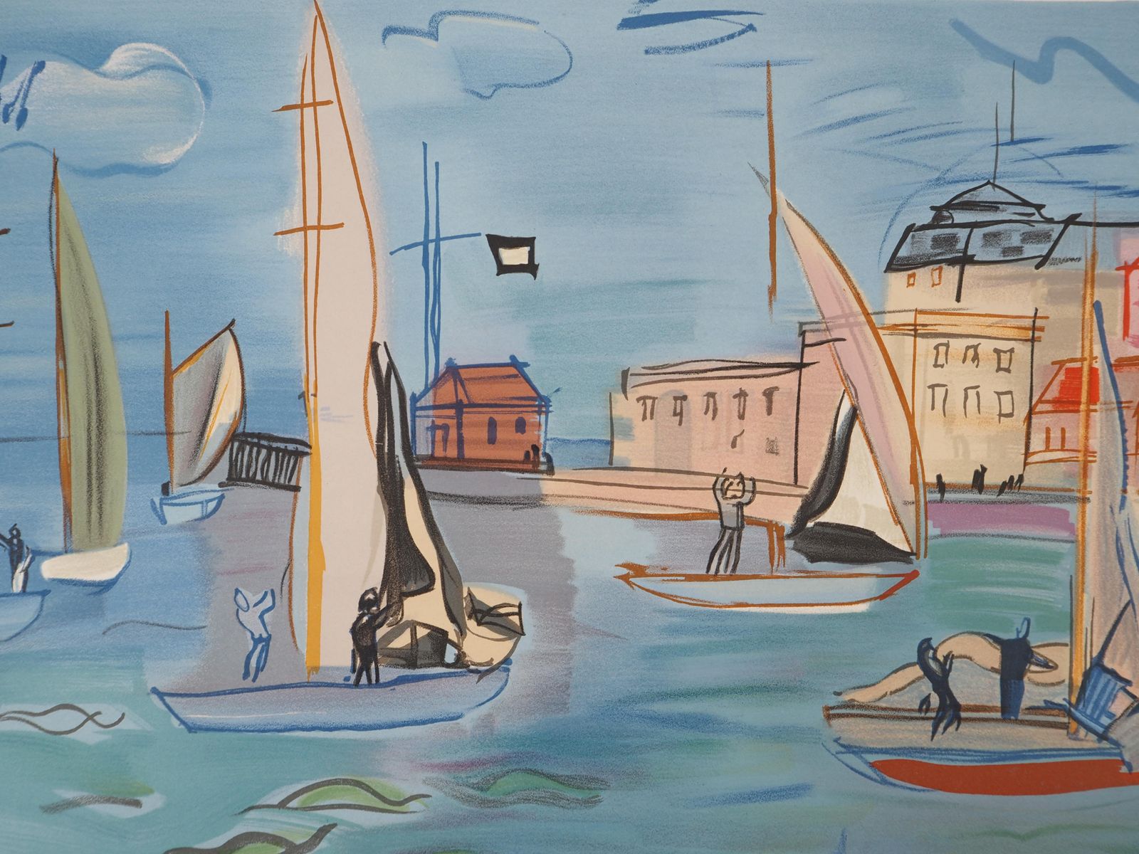 Raoul Dufysailboats   Lithograph   Printed Signature (Mourlot)1969 photo 515.0