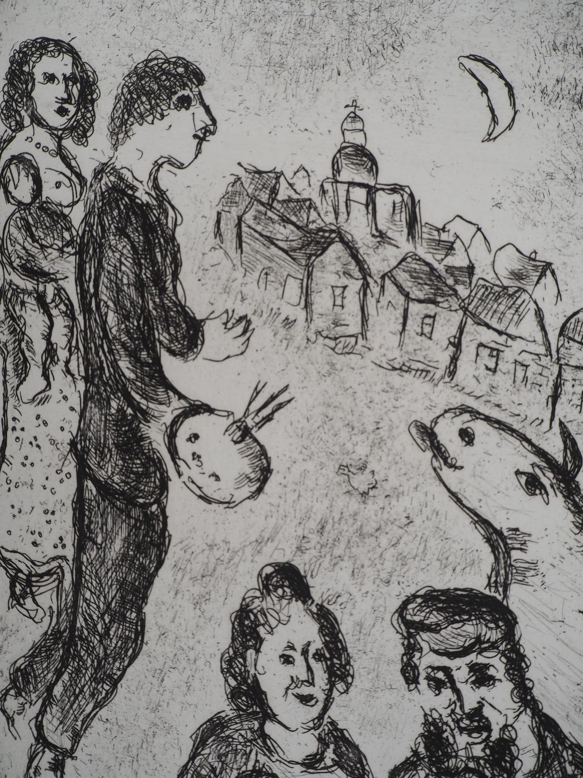 Marc Chagallles Songes : The Meal   Original Etching (Cramer #112)1981 photo Art