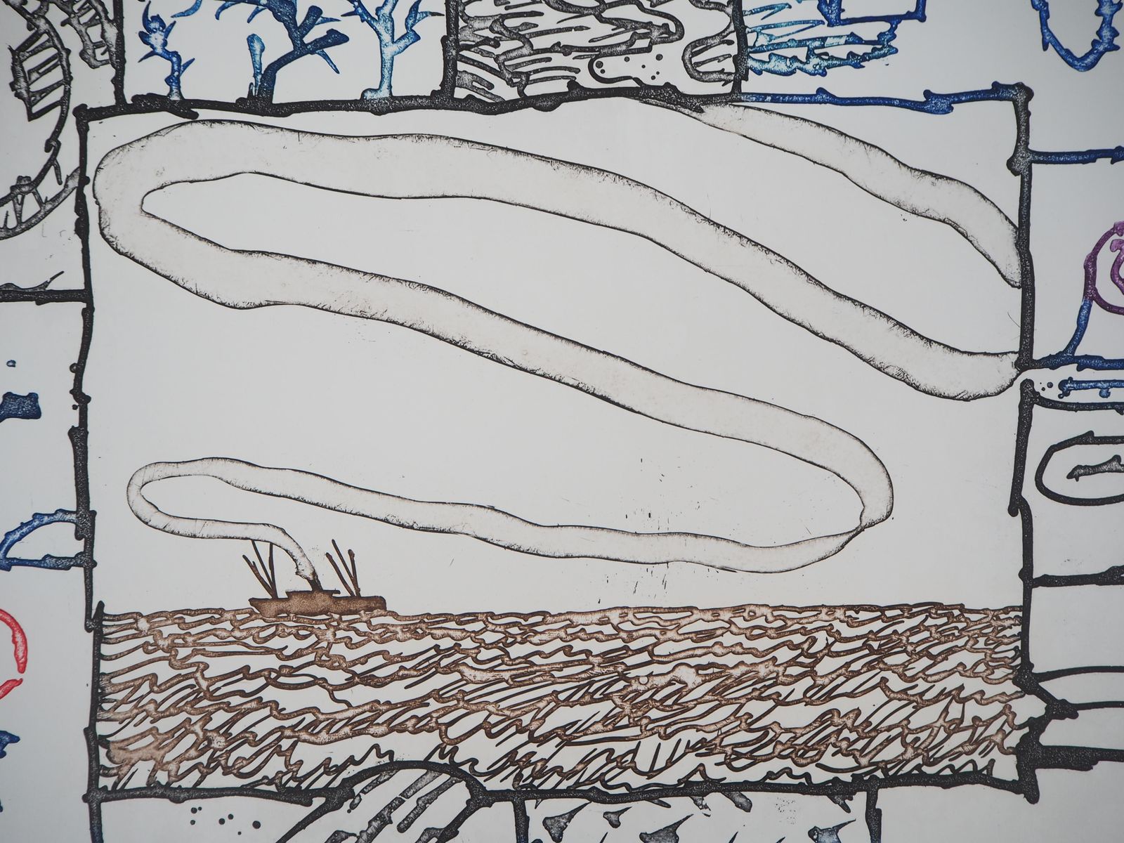 Pierre Alechinskytravel : Boat On The Sea   Original Etching With Aquatint1998 photo Art