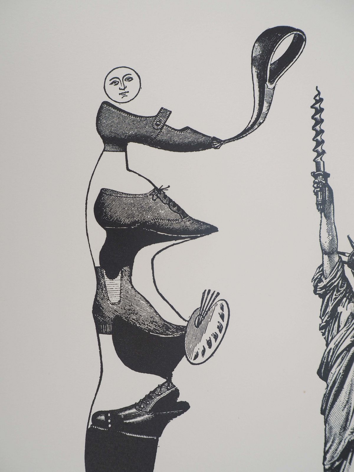 Max Ernstshoe Artist And Statue Of Liberty   Original Lithograph   Limited / 120 Copies1974 photo 429.0