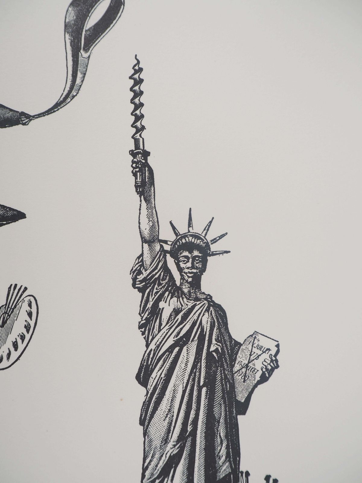 Max Ernstshoe Artist And Statue Of Liberty   Original Lithograph   Limited / 120 Copies1974 photo vinterior